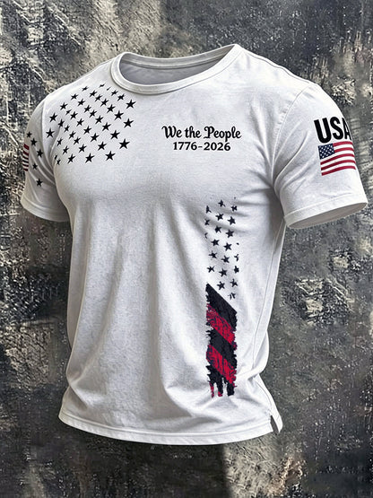 🔥Buy 3 Get 10% Off🔥Men's American Flag Printed Casual T-shirt