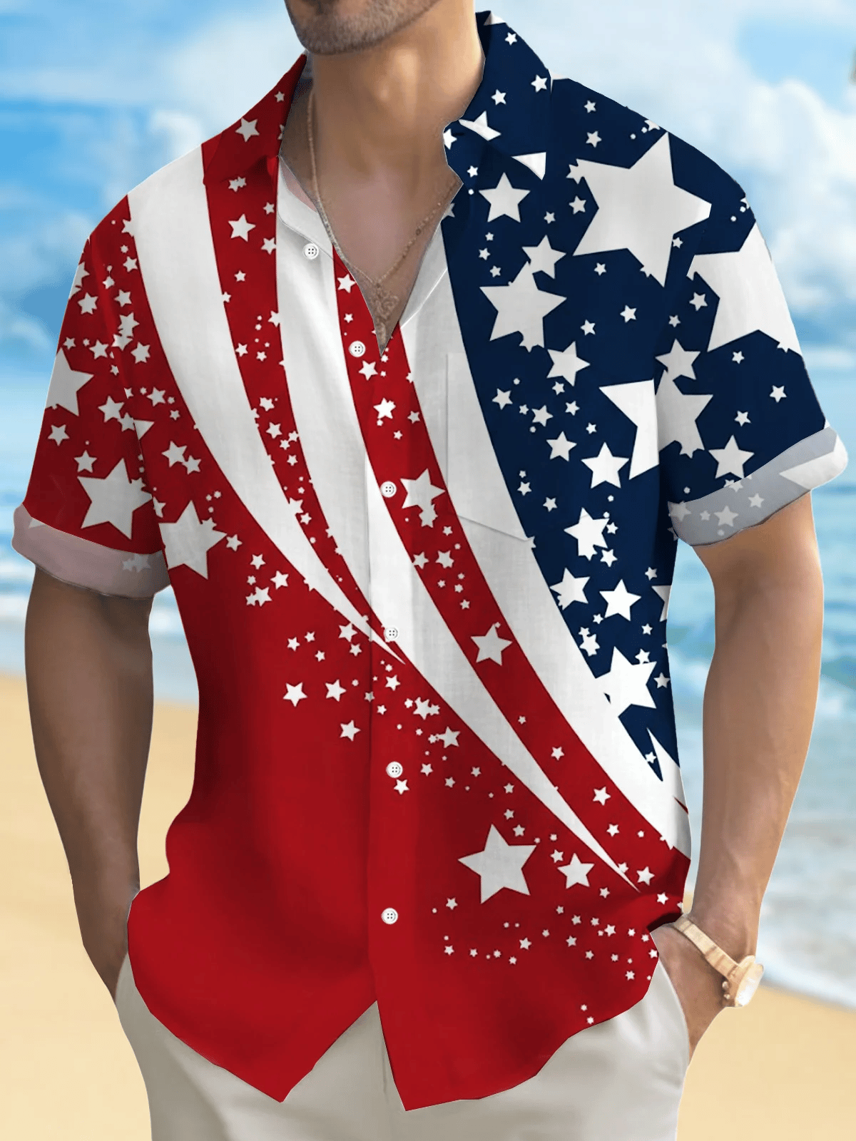 Men's America 250 Print Short Sleeve Shirt