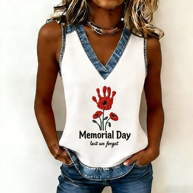 Women's Memorial Day Poppy Printed Tank Top