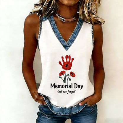 Women's Memorial Day Poppy Printed Tank Top