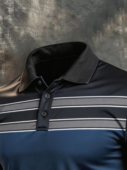 Men's Retro "Patriot" Color-Block Short-Sleeve Polo Shirt