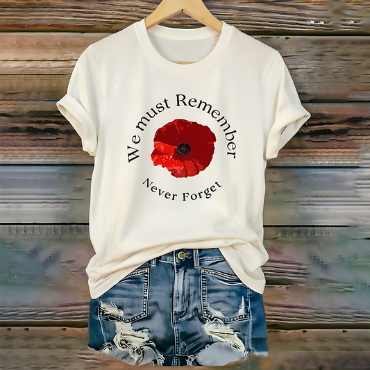 Women's "Red Friday" Poppy Commemorative Crew-Neck T-Shirt