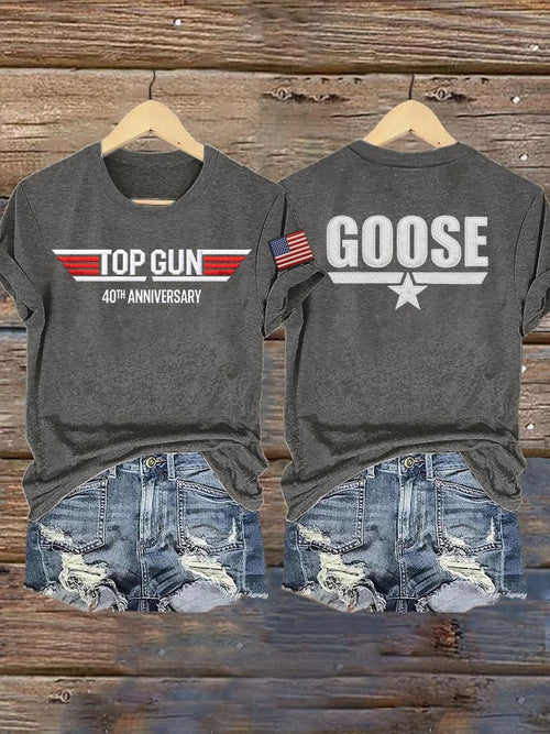 Women's Retro Talk To Me Goose 40th Anniversary Print T-Shirt