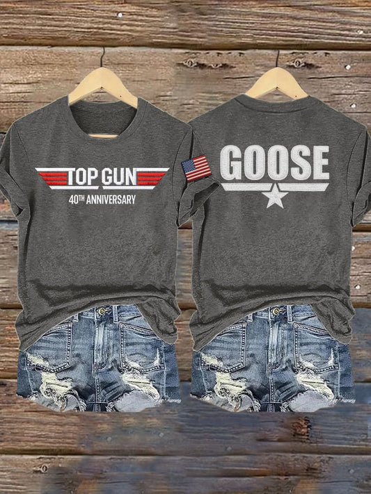 Women's Retro Talk To Me Goose 40th Anniversary Print T-Shirt