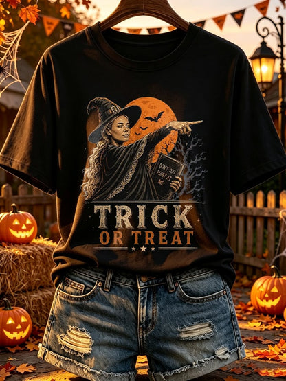 Retro Funny Halloween Basketball Don't Point At Me Trick Or Treat Print T-Shirt