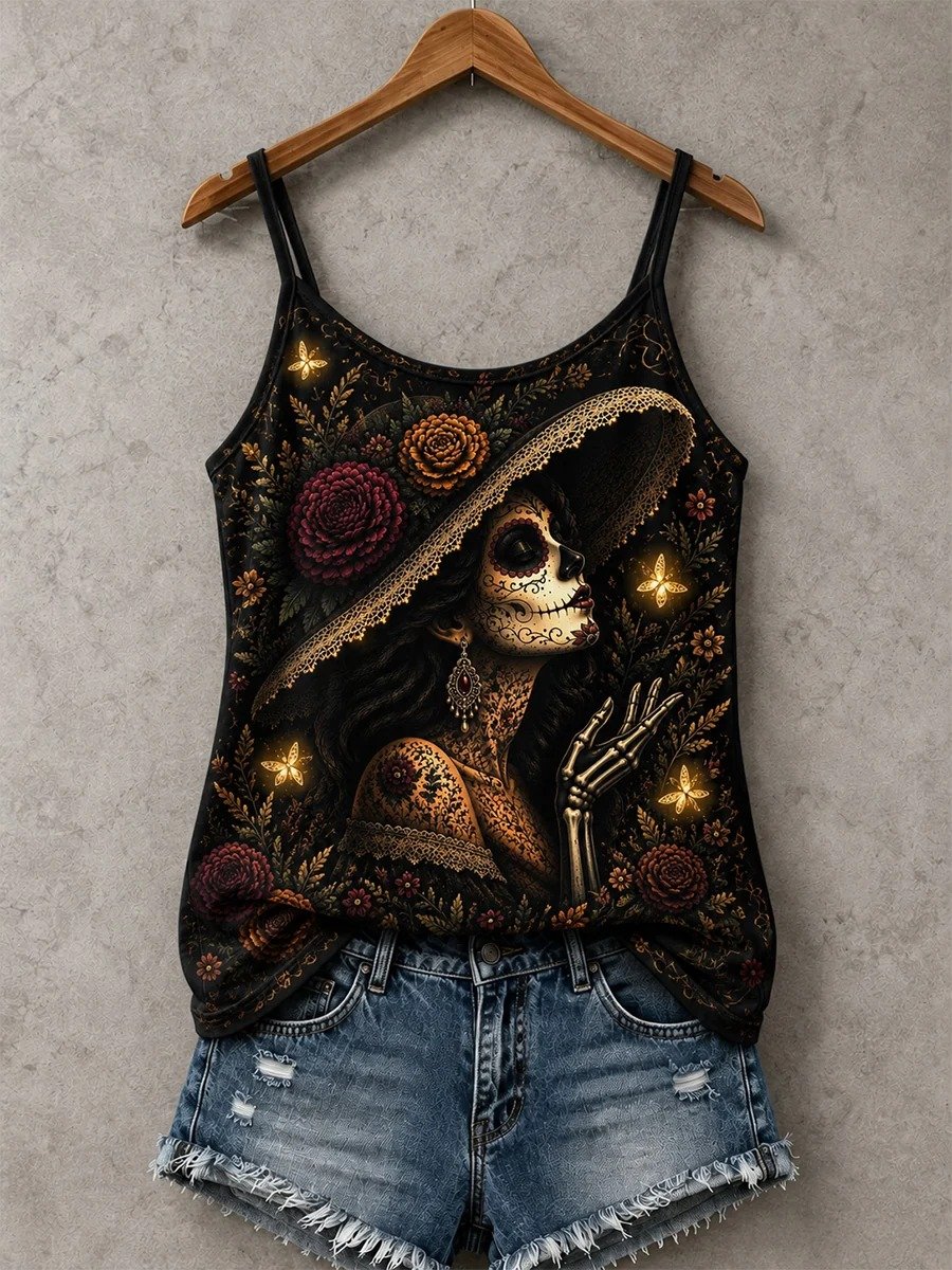 Women's Día de los Muertos Print Camisole