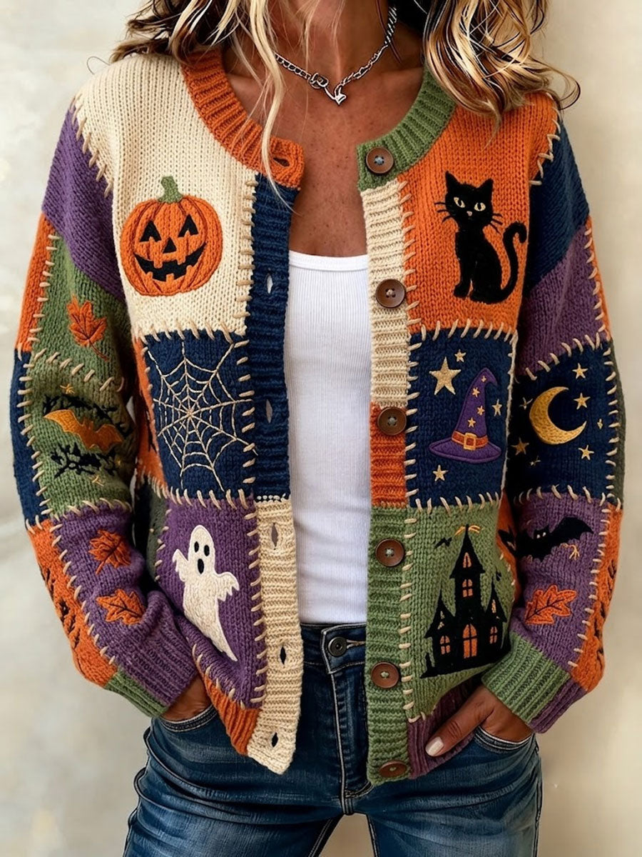 Ladies' Halloween Sweater Cardigan