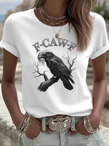 🔥Buy 2 Get 10% Off🔥Women's F-Caw-F Raven Print Casual T-shirt