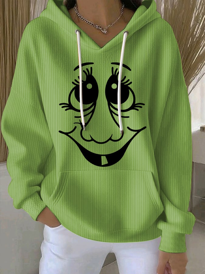 🔥HOT SALE🔥Women's Witch Face Print Casual Sweatshirt