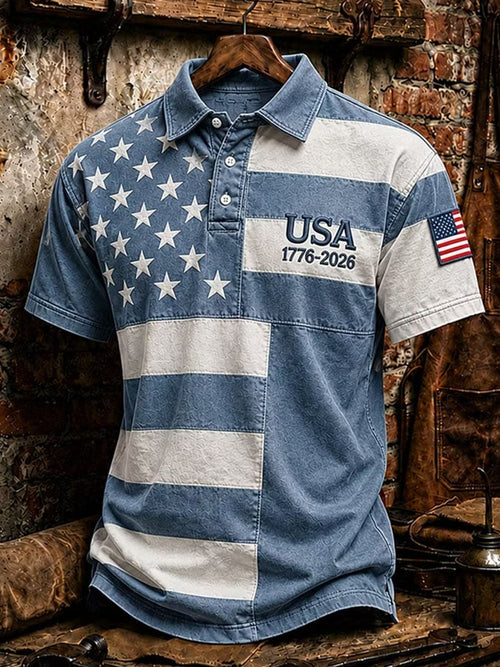 Men's Casual Printed Polo Shirt