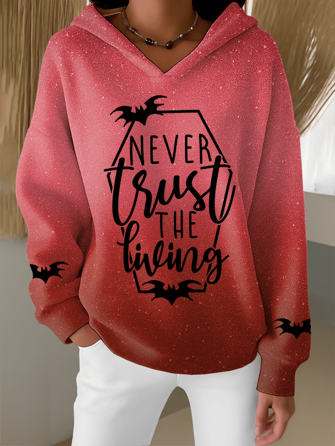 🔥HOT SALE🔥Women's Halloween Witch Print Furry Lined Hoodie