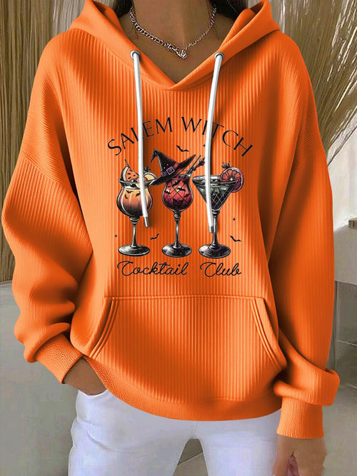 🔥HOT SALE🔥Women's Salem Witch Cocktail Club Print Casual Hoodie