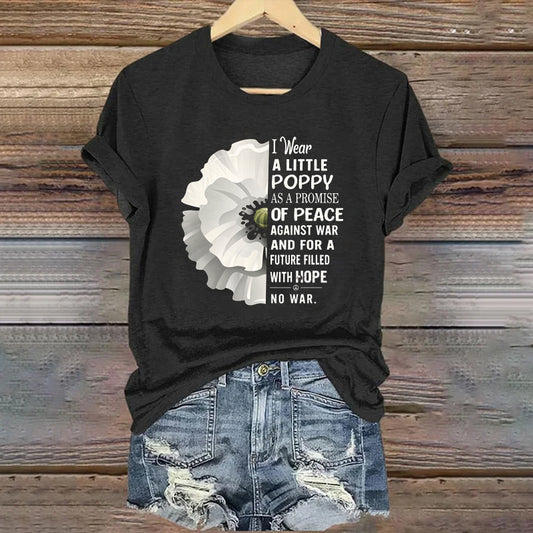 Women's Memorial Day Peace Printed T-Shirt