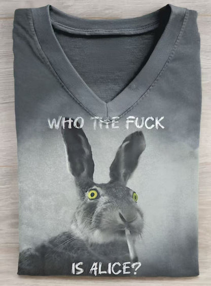 Funny Who The Fuck Art Print Casual Short Sleeve T-shirt