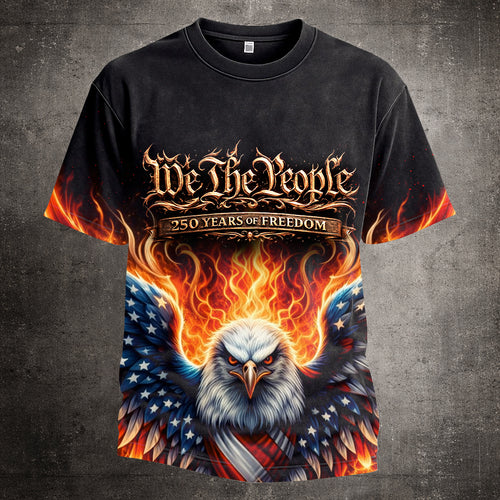 US 250th Anniversary Printed Casual Short Sleeve T-Shirt