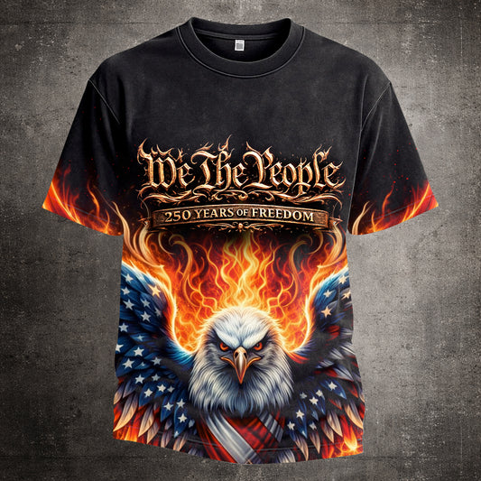 US 250th Anniversary Printed Casual Short Sleeve T-Shirt