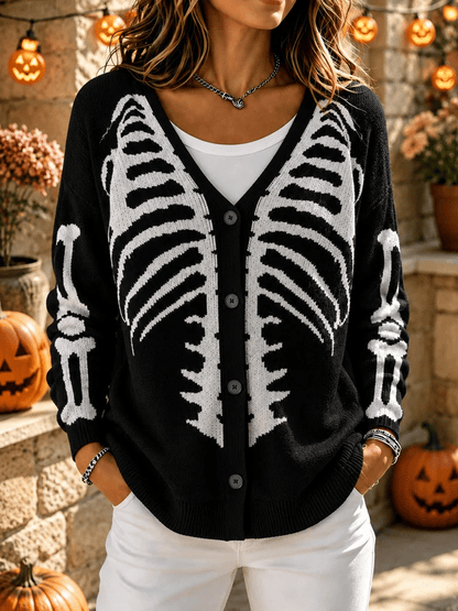 Women'S Casual Maple Leaf Knit Cardigan