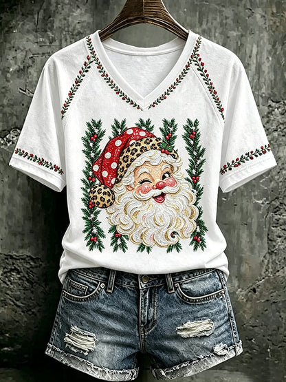 Women's Retro Christmas Print Top