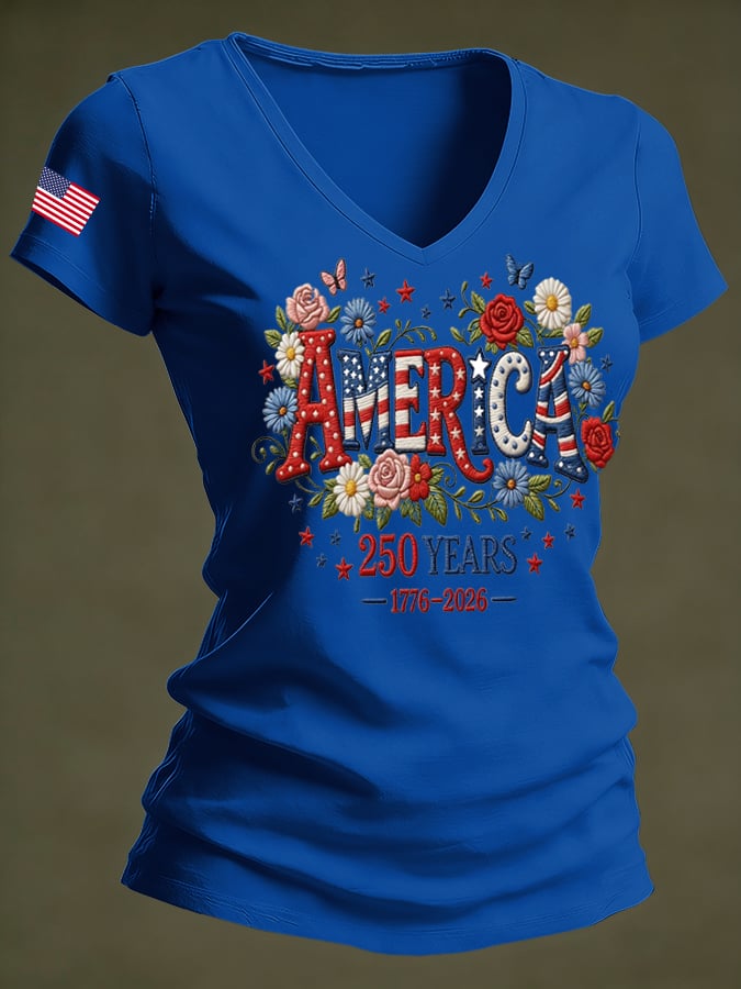 Women's 250th Anniversary Printed Casual T-Shirt