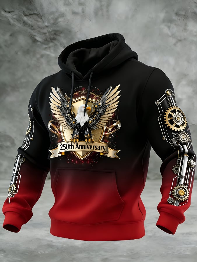 Men's Casual American 250th Anniversary Print Sweatshirt
