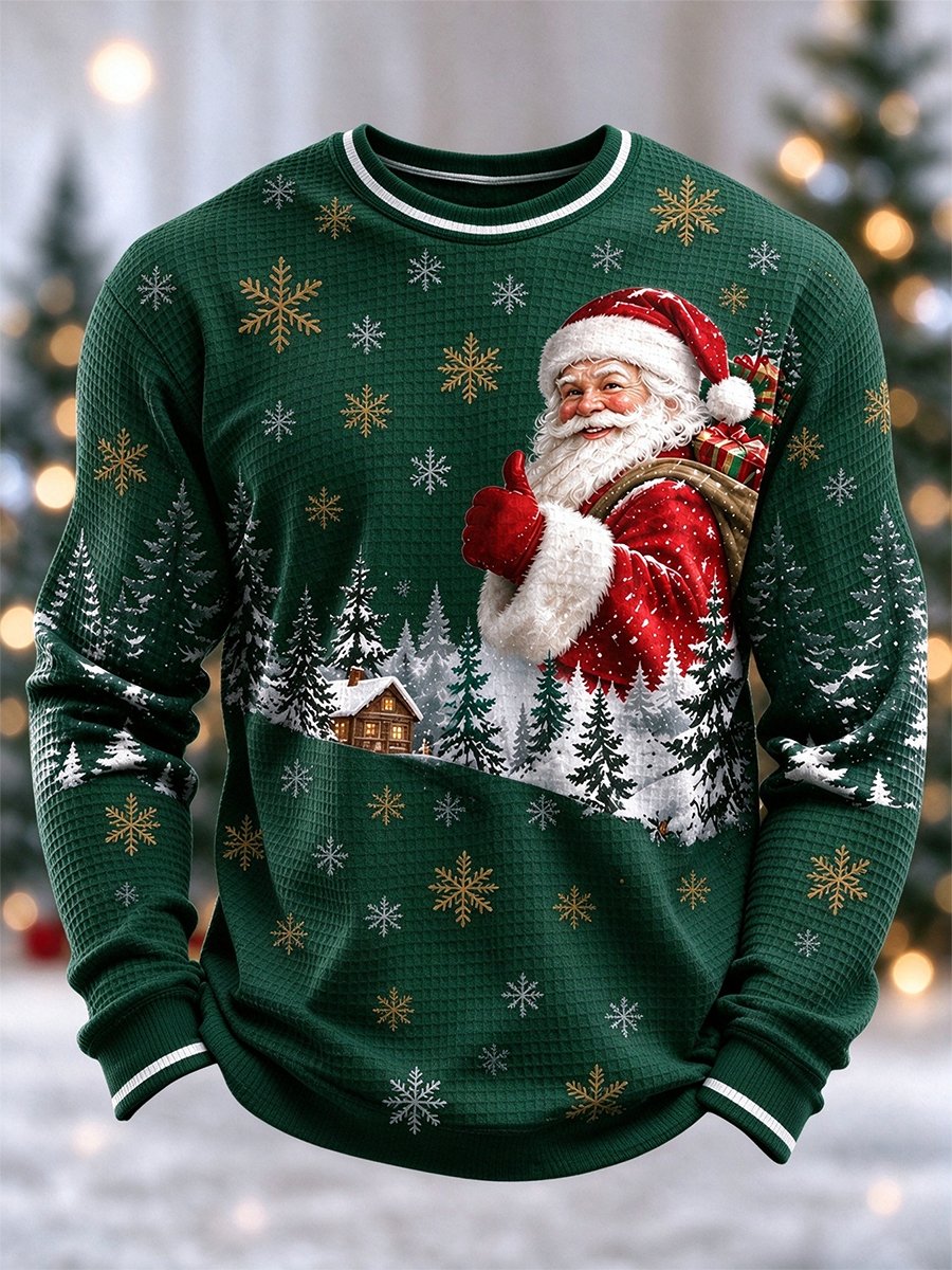 Men's Christmas Waffle Long Sleeve T-Shirt