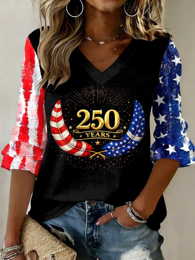 Women's American 250th Anniversary Printed Casual Shirt