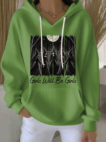 🔥Buy 2 Get 10% Off🔥Women's Vintage Girls Will Be Girls Witch Print Casual Sweatshirt
