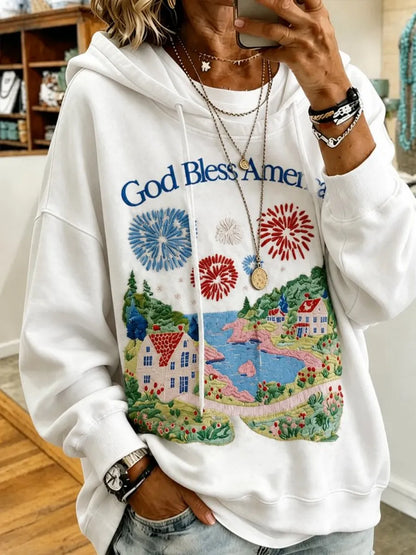 Women Cartoon Long Sleeve Casual Daily Spring/Fall Hoodie