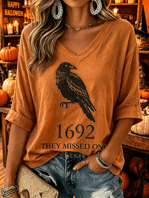 Women's 1692 They Missed One Raven Print Vintage T-Shirt