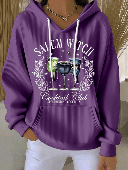 🔥HOT SALE🔥Women's Salem Witch Cocktail Club Spellbinding Cocktails Print Casual Hooded Sweatshirt