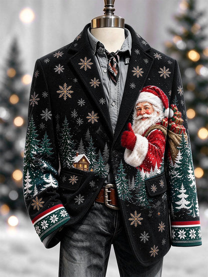 Men's Casual Christmas Corduroy Blazer