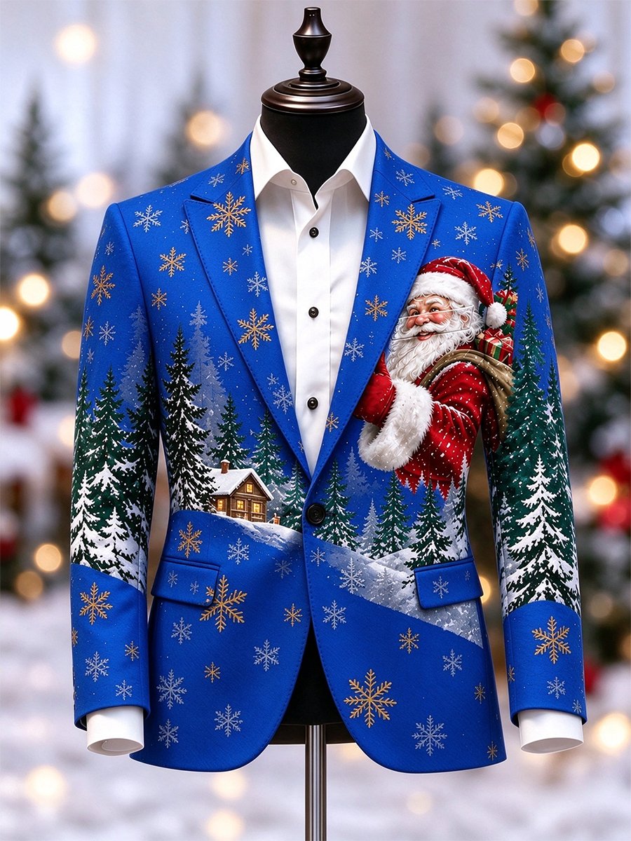 Men's Business Casual Christmas Blazer