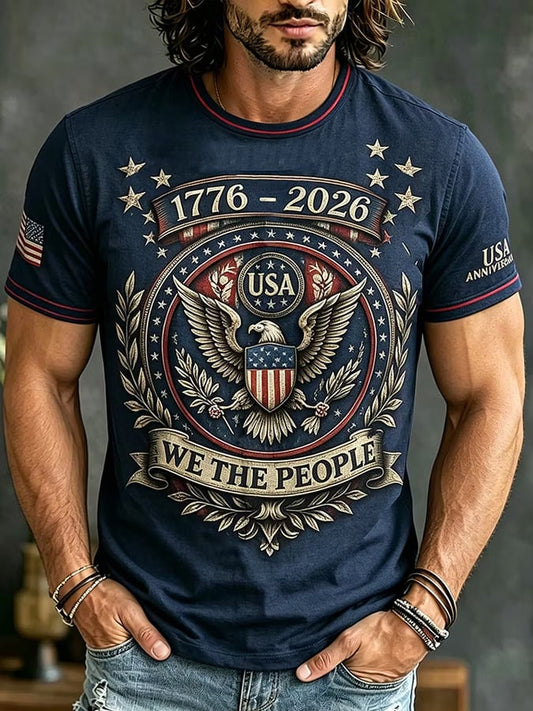 Men's Vintage Flag Print T-Shirt