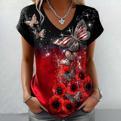 Women's Retro Memorial Day Commemorative Short-Sleeve T-Shirt