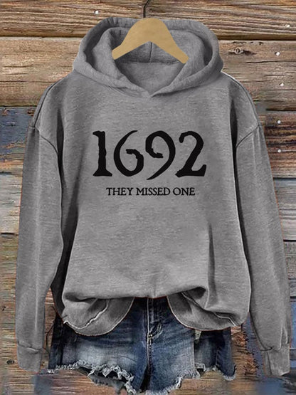 Women's 1692 They Missed One Salem Witch Printed Hoodie