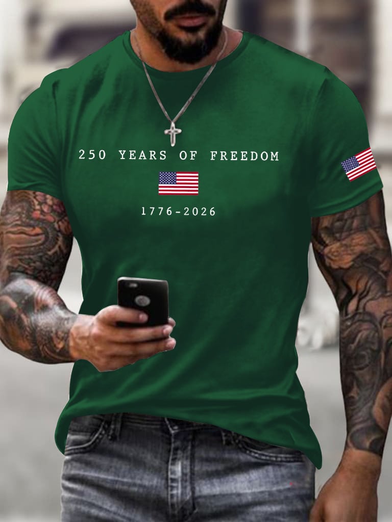 Men's  America Flag Print T-Shirt