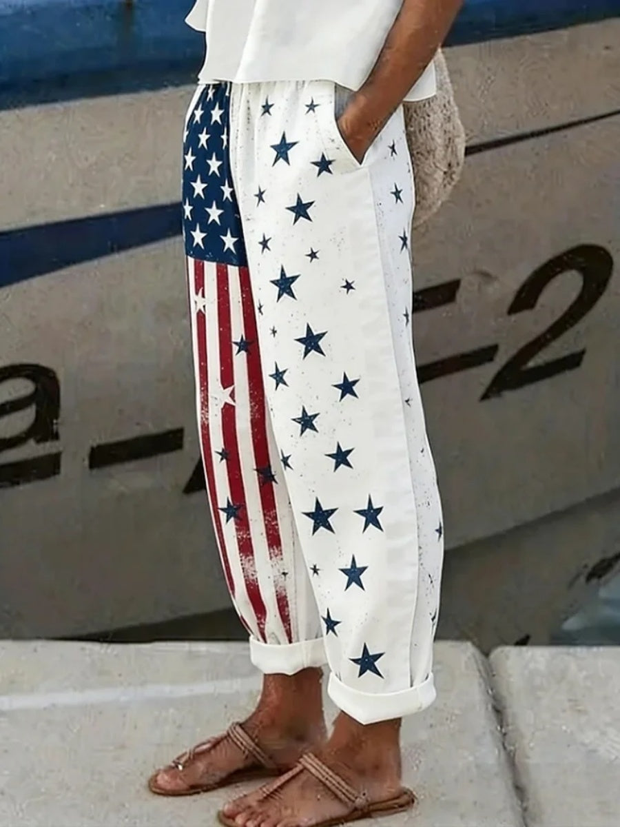 🔥Buy 3 Get 10% Off🔥U.S. 250th Anniversary Linen Trousers