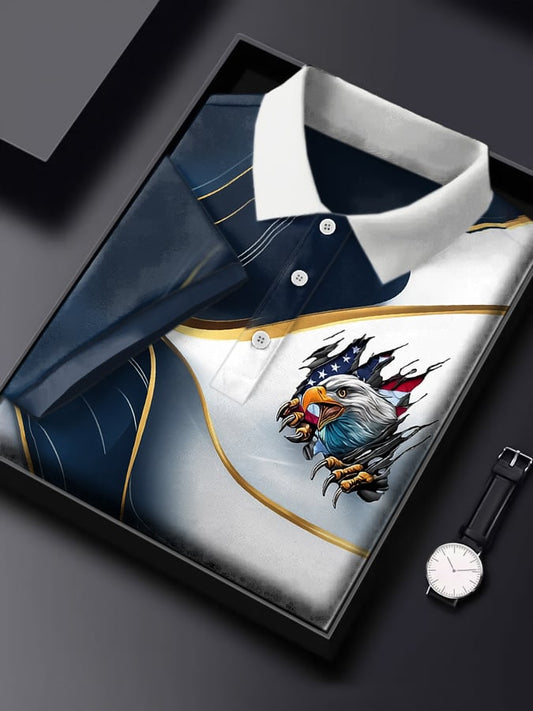 Men's America 250th Anniversary Print Casual Polo Shirt