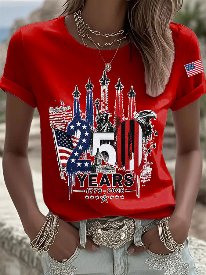 Women's USA Printed Casual T-shirt