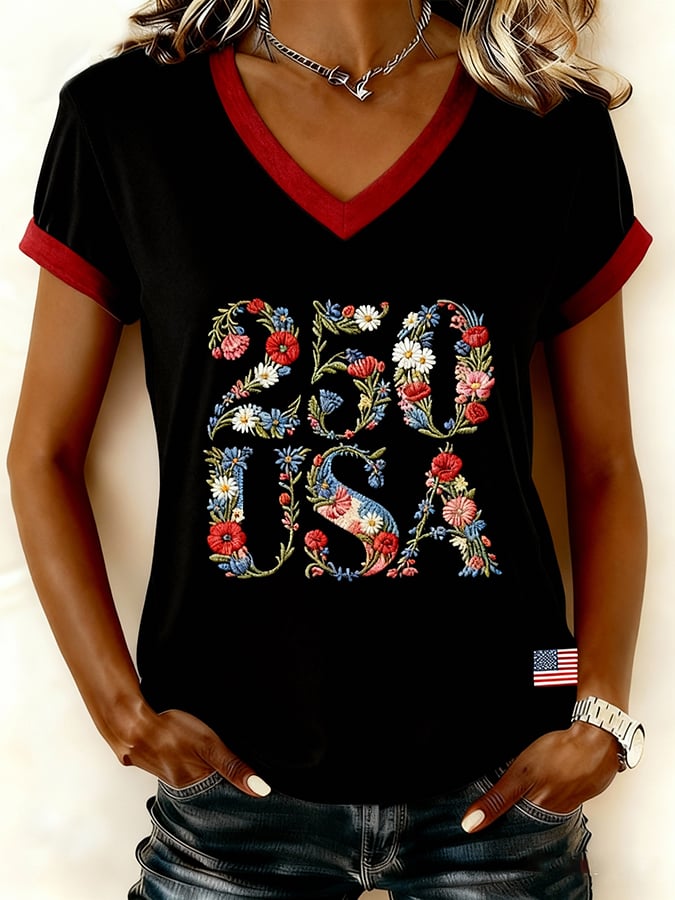 Women's Vintage America 250th Anniversary Print T-Shirt