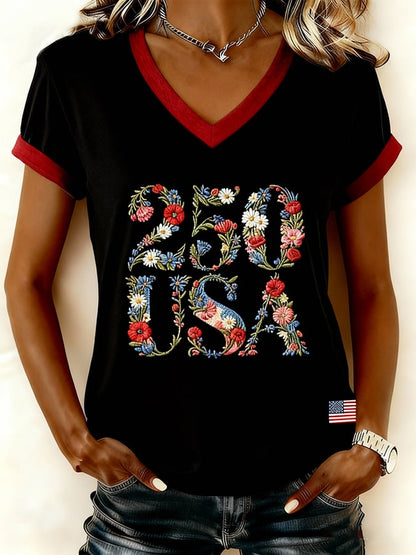 Women's Vintage America 250th Anniversary Print T-Shirt