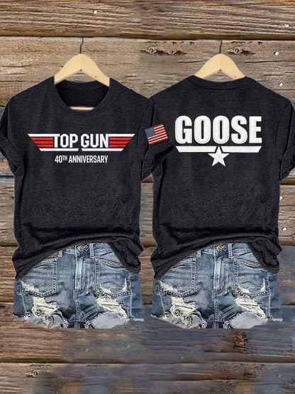 Women's Retro Talk To Me Goose 40th Anniversary Print T-Shirt