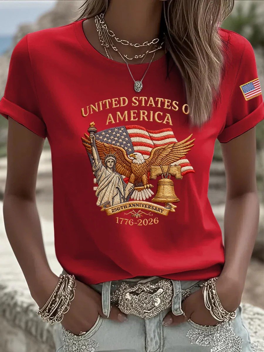 Women's Casual Printed Crew Neck T-Shirt
