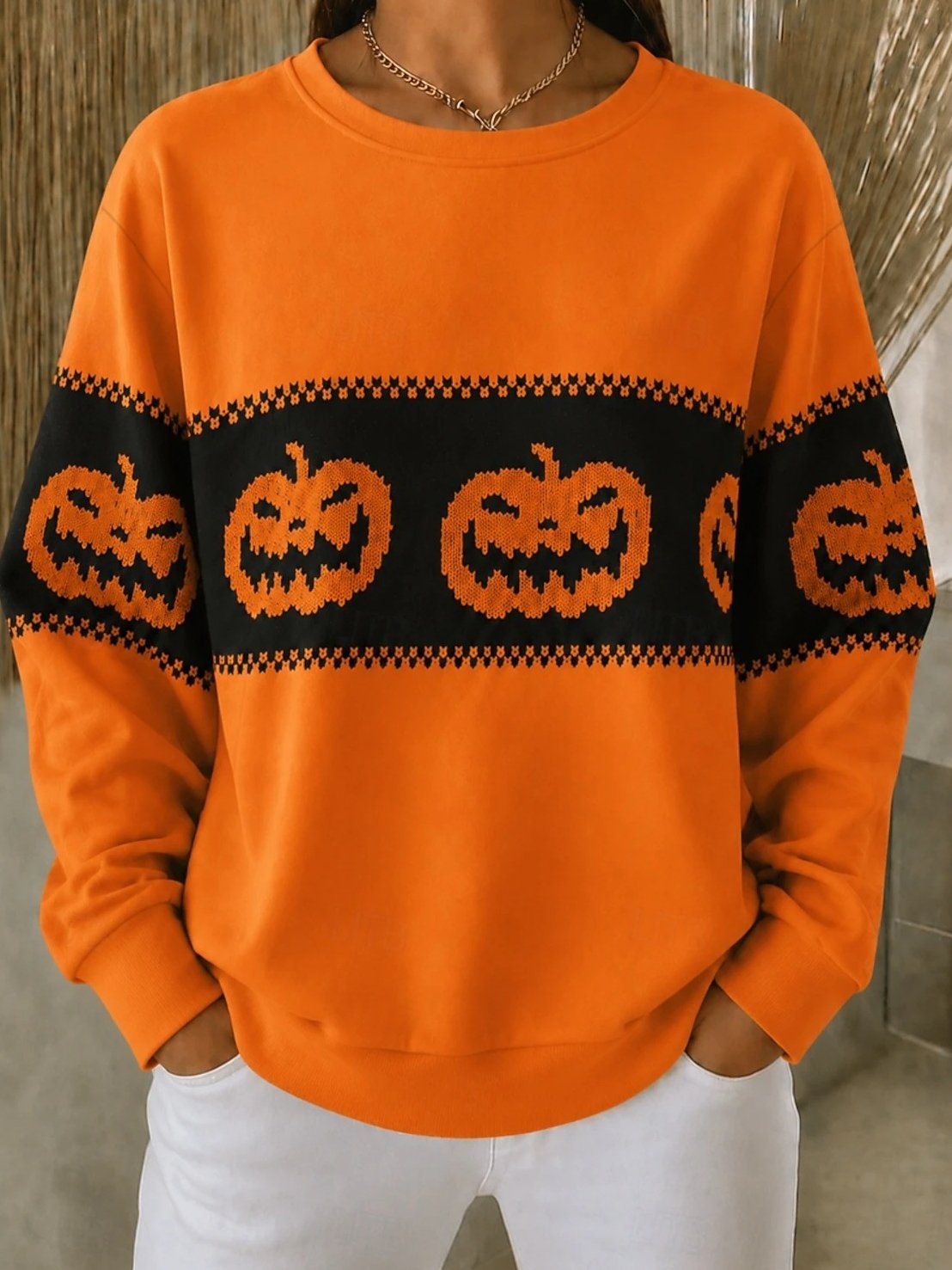 Women's Halloween Print Sweatshirt