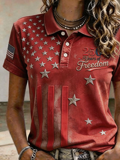 Women'S Independence Day Print Short-Sleeve Top