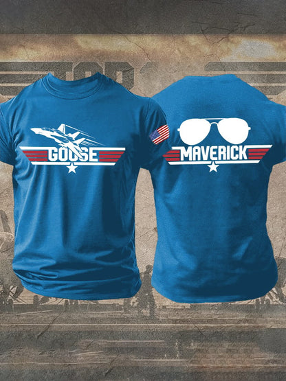 Men's Retro Goose And Maverick Print T-Shirt