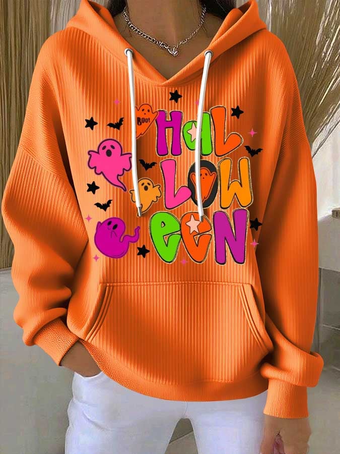 Women's Halloween Ghost Casual Hooded Sweatshirt