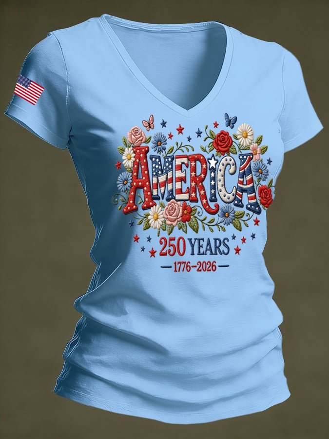 Women's 250th Anniversary Printed Casual T-Shirt