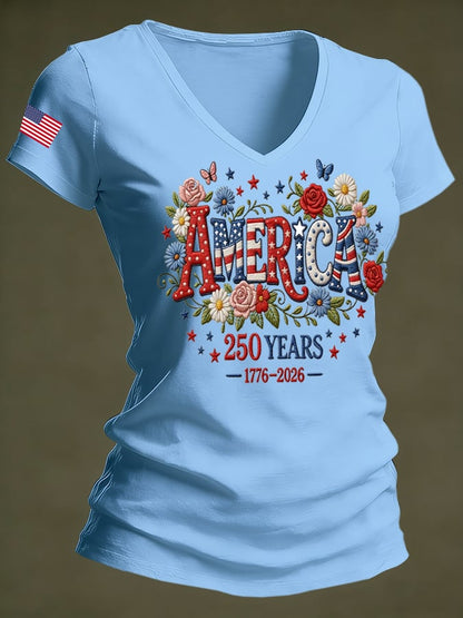 Women's 250th Anniversary Printed Casual T-Shirt