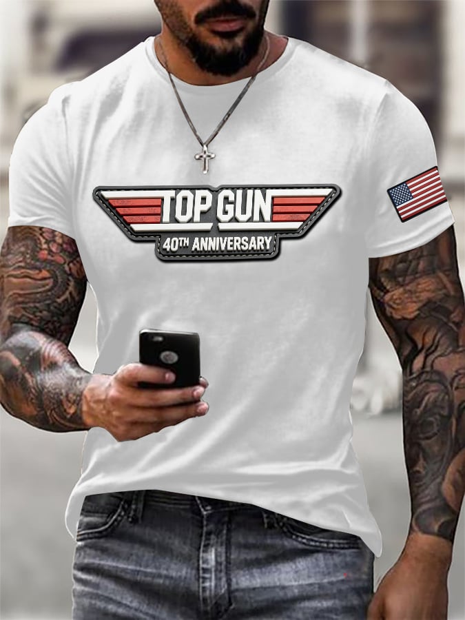 Men's Retro 40th Anniversary Print T-Shirt